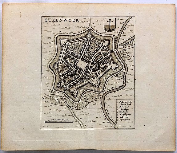 BLAEU, W., Steenwyck., antique map, old maps