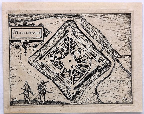 BLAEU, W., MarieBourg., antique map, old maps