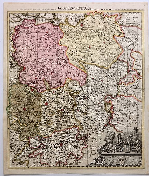 SCHENK, P., Brabantiae Ducatus., antique map, old maps