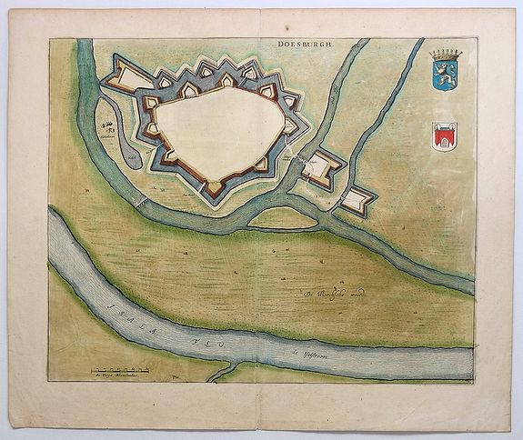 BLAEU, J., Doesburgh., antique map, old maps