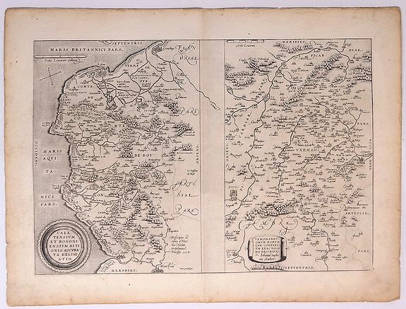 ORTELIUS, A., Caletensium et Bononi Ensium Ditionis Accurata delineation / Veromandy Orum Eorum Que Confini., antique map, old maps