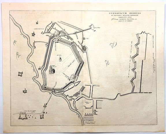 BLAEU, J., Stenovicum Obessa Ab Ordinibus Belgiae Foederatae..., antique map, old maps