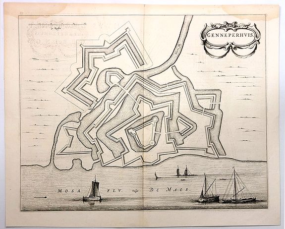 BLAEU, J., Genneperhuis. , antique map, old maps