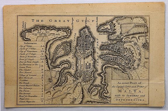 SEALE, R., An Exact Plan of the Capital City and Port of Malta, with its Suburbs and Dependencies ., antique map, old maps