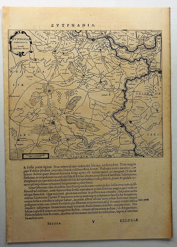 BLAEU, W., Zutphania Comitatus..., antique map, old maps
