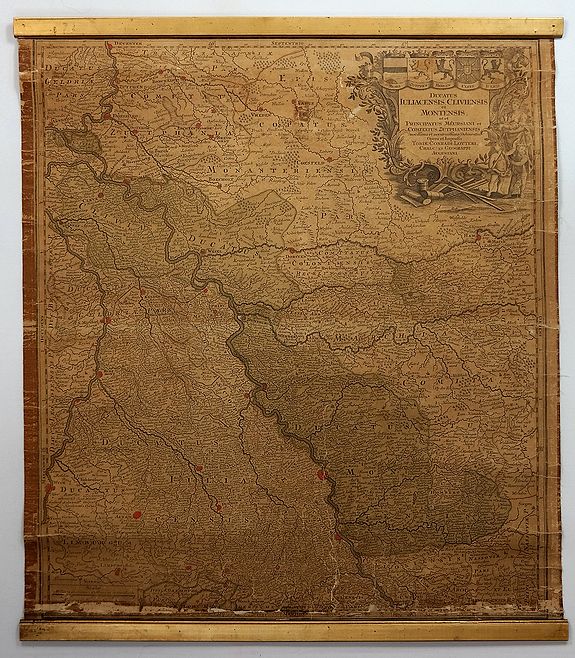 LOTTER, T., Ducatus Iuliacensis, Cliviensis et Montensis, ut et Principatus Meursiani et Comitatus Zutphaniensis Novissima et Accuratissima Delineatio., antique map, old maps