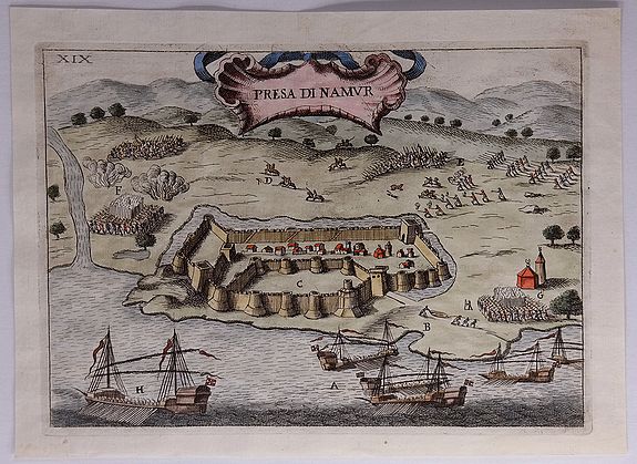 FONTANA, F., Presa di Namur., antique map, old maps