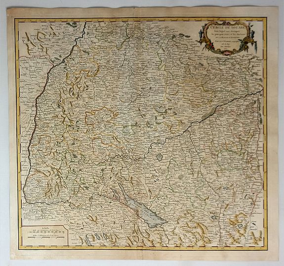 VAUGONDY, R., Cercle de Souabe... , antique map, old maps