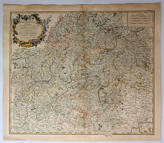 VAUGONDY, R., Cercle de Franconie..., antique map, old maps