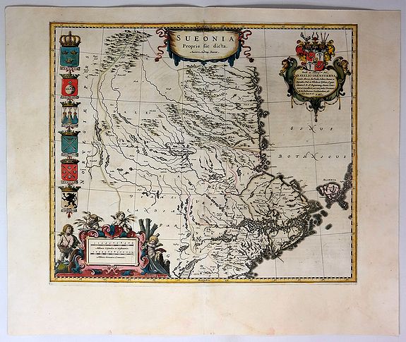 BLAEU, J., Sueonia Proprie Sie Dicta., antique map, old maps