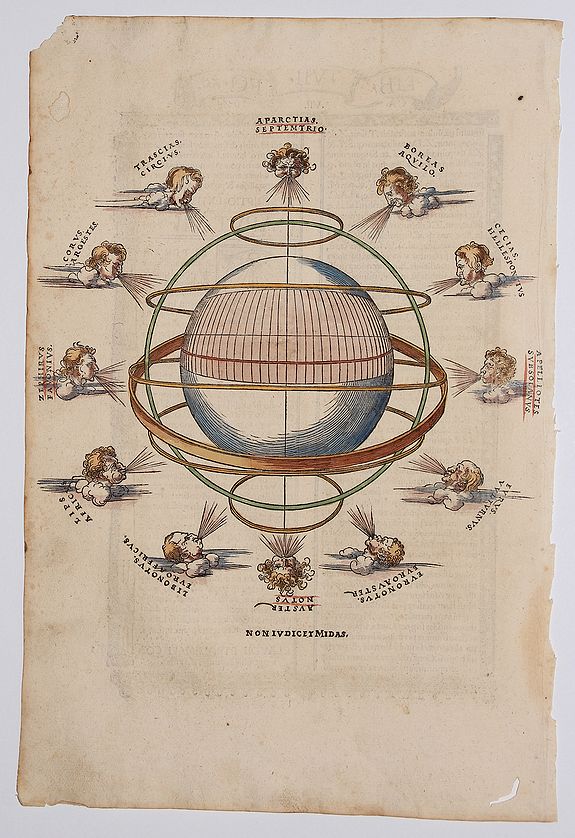 FRIES, Lorenz., (Armilary Sphere and Windheads) PTOLEMY., antique map, old maps