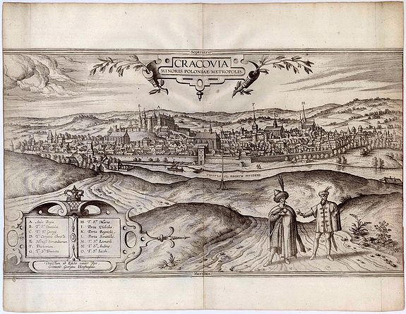 BRAUN, G. & HOGENBERG, F., Cracovia minoris poloniae metropolis. , antique map, old maps