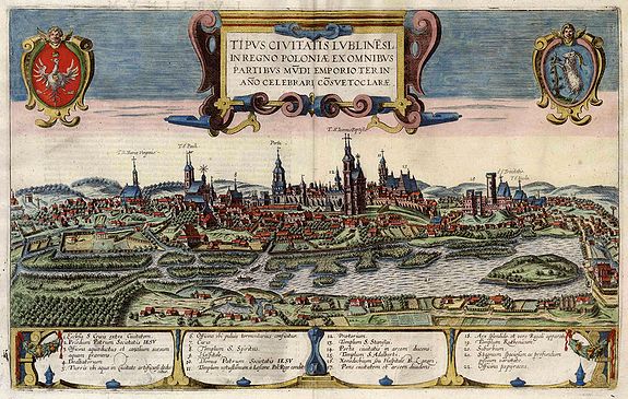 BRAUN, G. & HOGENBERG, F., Tipus Civitatis Lublinesi in Regno Poloniae., antique map, old maps