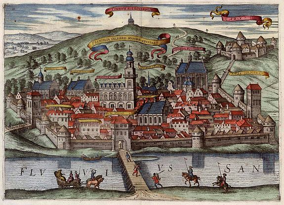BRAUN, G. & HOGENBERG, F., Premislia Celebris Russiae Civitas., antique map, old maps