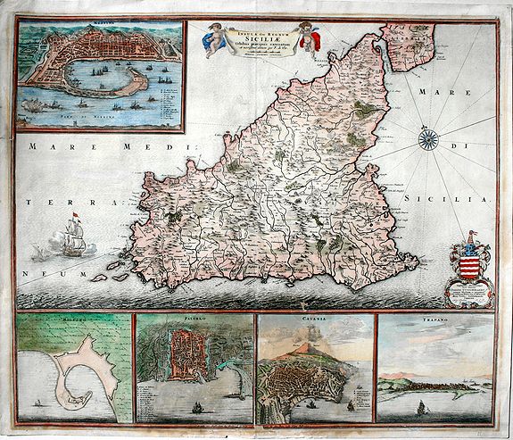 DE WIT, F., Insula sive regnum Siciliae., antique map, old maps