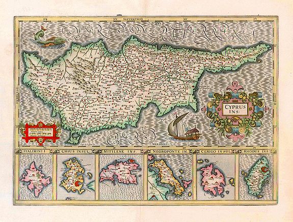 HONDIUS, J. , Cyprus Ins., antique map, old maps