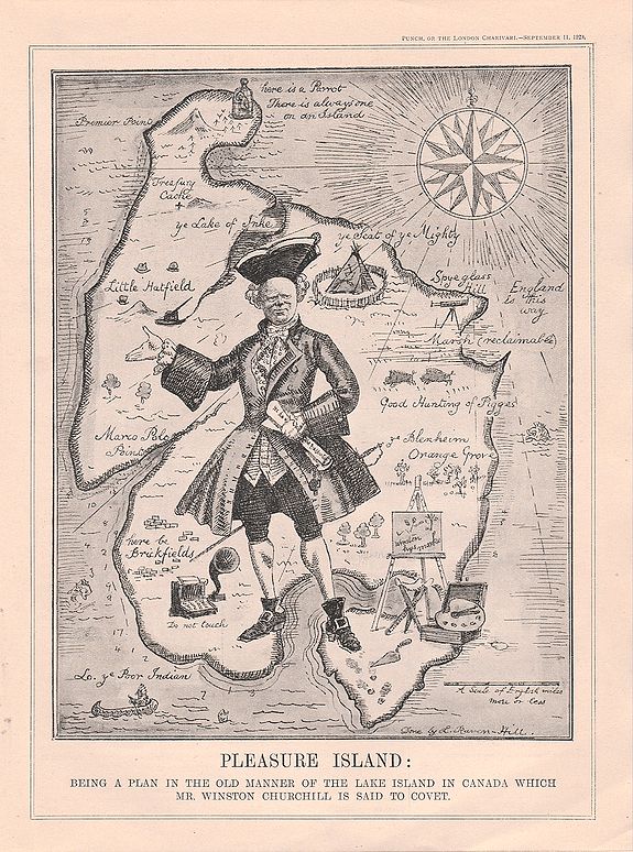Leonard Raven-Hill., Pleasure Island., antique map, old maps