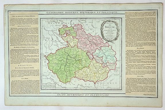 BRION DE LA TOUR / DESNOS., Etats de Boheme Divisee en Toutes Leurs Provinces…, antique map, old maps
