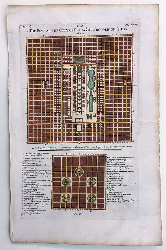 OGILBY, John., Plan(e) of the City of Pekimy Metropolis of China., antique map, old maps