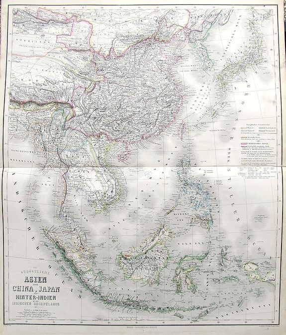 GRÄF, A., Das südöstliche Asien oder China, Japan, und Hinter-Indien mit dem Indischen Archipelagus., antique map, old maps