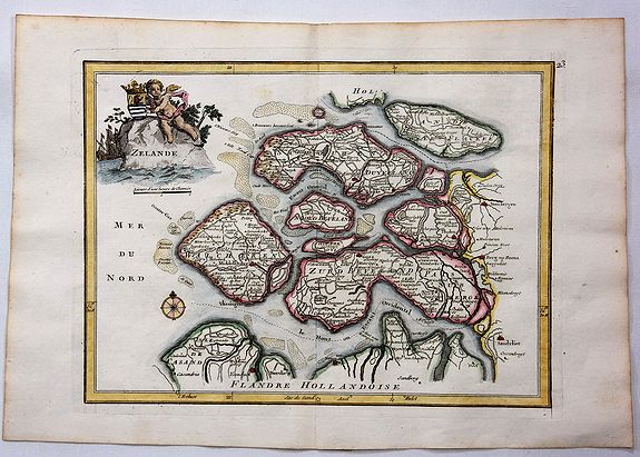 LE ROUGE, G.L., Zelande., antique map, old maps