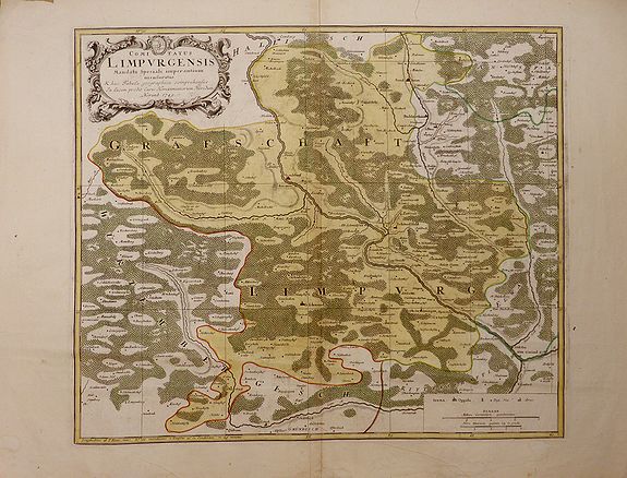 HOMANN HEIRS., Comitatus Limpvrgensis., antique map, old maps