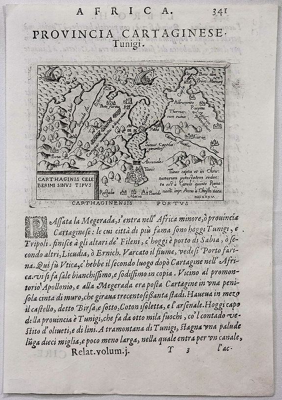 BOTERO, G., Provincia Cartaginese. Tunigi., antique map, old maps