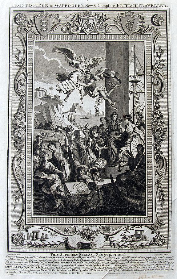 WALPOOLE, G. A., (Frontispiece to Walpoole's New & Complete British Traveller.), antique map, old maps