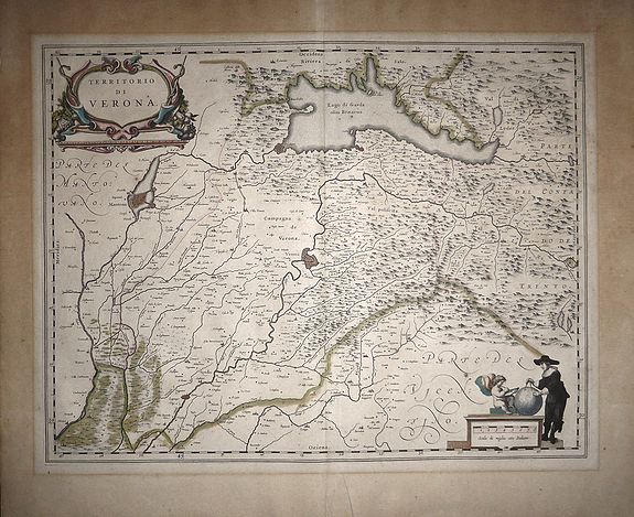 BLAEU, W., Territorio di Verona., antique map, old maps