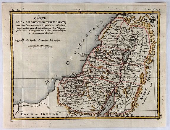 DE LA TOUR, L., Carte de la Palestine ou Terre Sainte., antique map, old maps