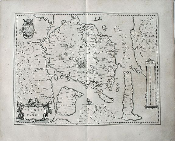 BLAEU, J., Fionia vulgo Funen., antique map, old maps