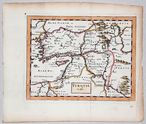 MOORE, Jonas., TURQUIE in Asia., antique map, old maps