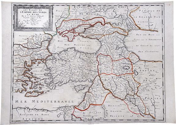SANSON, Nicholas., Les Estats de L' Empire des Turqs en Asie., antique map, old maps