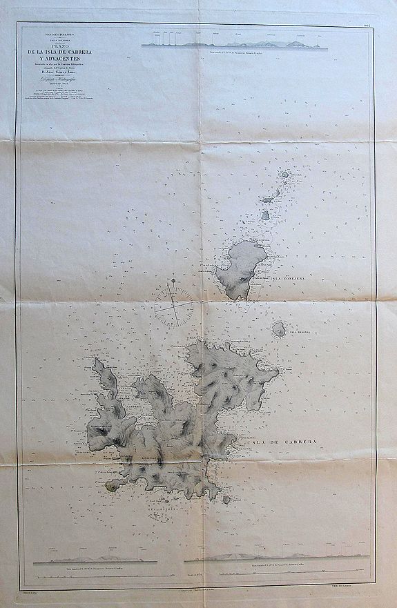 GOMEZ IMAZ, J., Plano de la isla de Cabrera y adyacentes..., antique map, old maps