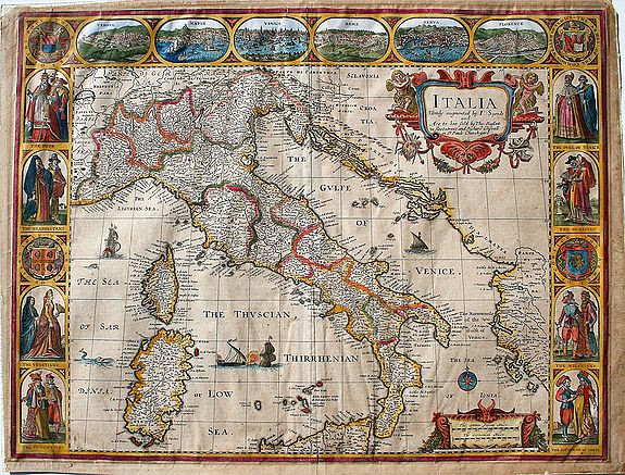 SPEED, John., Italia Newly Augmented by J. Speede., antique map, old maps