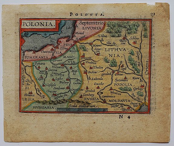 ORTELIUS, Abraham., Polonia., antique map, old maps