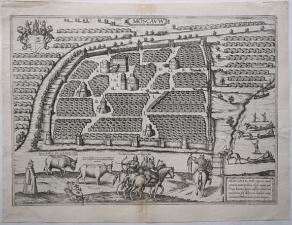 BRAUN, G. / HOGENBERG, F., Moscauw., antique map, old maps
