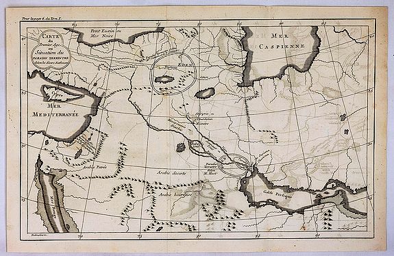 FILLOEUL, P., Carte du Premier Age, ou Situation du Paradis Terrestre., antique map, old maps
