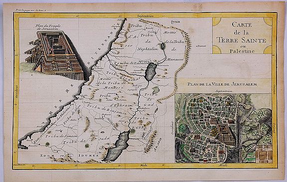 FILLOEUL, P., Carte de la Terre Sainte ou Palestine., antique map, old maps