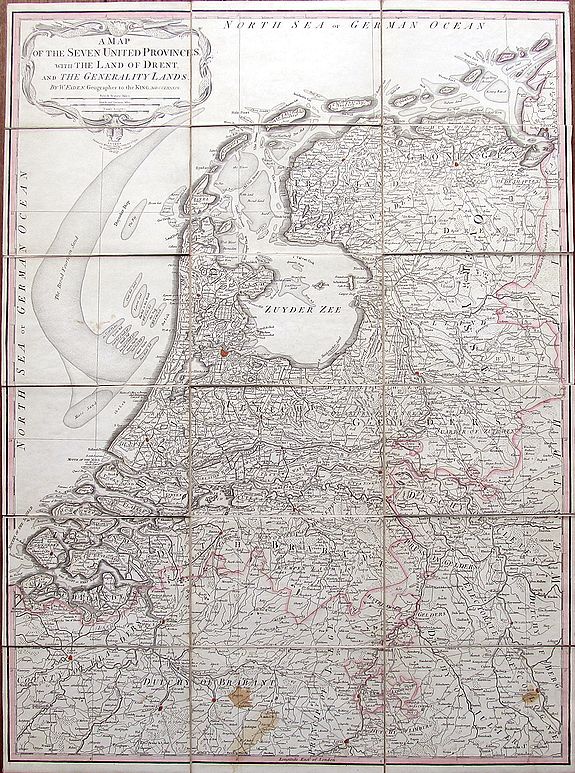 FADEN, W., A Map of the Seven United Provinces, with the Land of Drent, and the Generality Lands., antique map, old maps