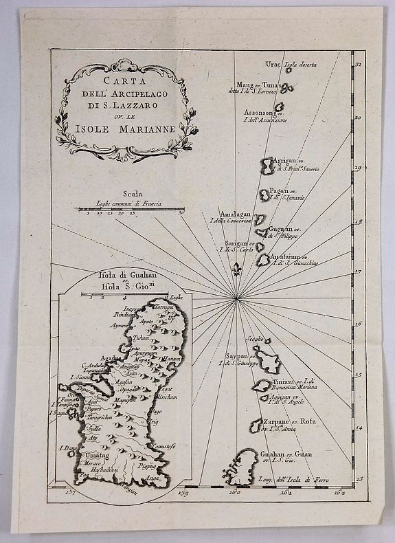 BELLIN, J., Carta Dell Arcipelago di s. Lazzaro ov. le Isole Marianne., antique map, old maps