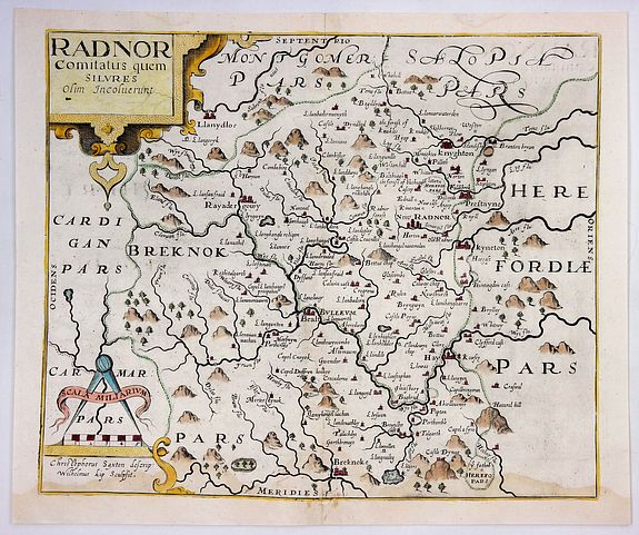 SAXTON / KIP., Radnor Comitatus Quem Silvres., antique map, old maps