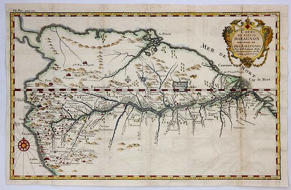 FRITZ, S., Cours du Fleuve Maragon Autrement du de Amazones. . ., antique map, old maps
