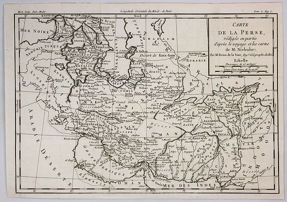 DE LA TOUR, L., Carte de la Perse Redigee en Partie d’Apres le Voyage et les Cartes de M. Niebhr., antique map, old maps