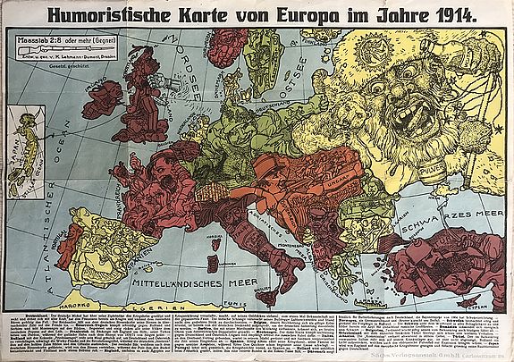 Lehman - Dumont, K., Europe, Japan, Satiriacal Map., antique map, old maps