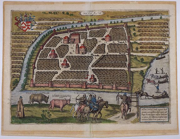 BRAUN, G. / HOGENBERG, F., Moscauw., antique map, old maps
