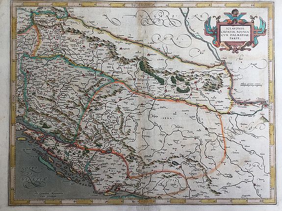Mercator, G. / Hondius, H., Sclavonia, Croatia, Bosnia cum Dalmatiae parte., antique map, old maps