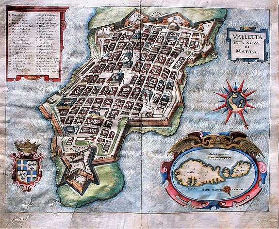 MERIAN, M., Valletta Citta Nova di Malta. , antique map, old maps