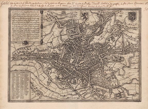 BRAUN,G./HOGENBERG,F., Gandavum., antique map, old maps