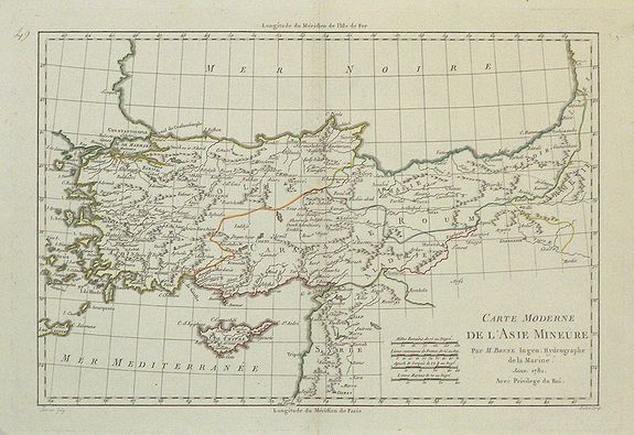 Bonne, R., Carte Moderne de l'Asie Mineure., antique map, old maps